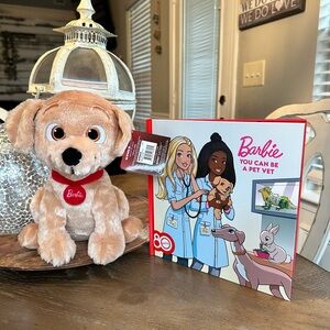 Barbie Plush Dog and Book Set NWT